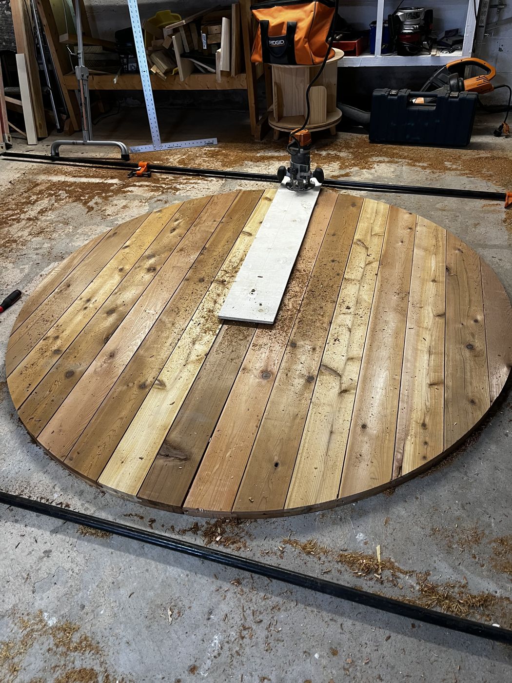 Round barrel wall glued up