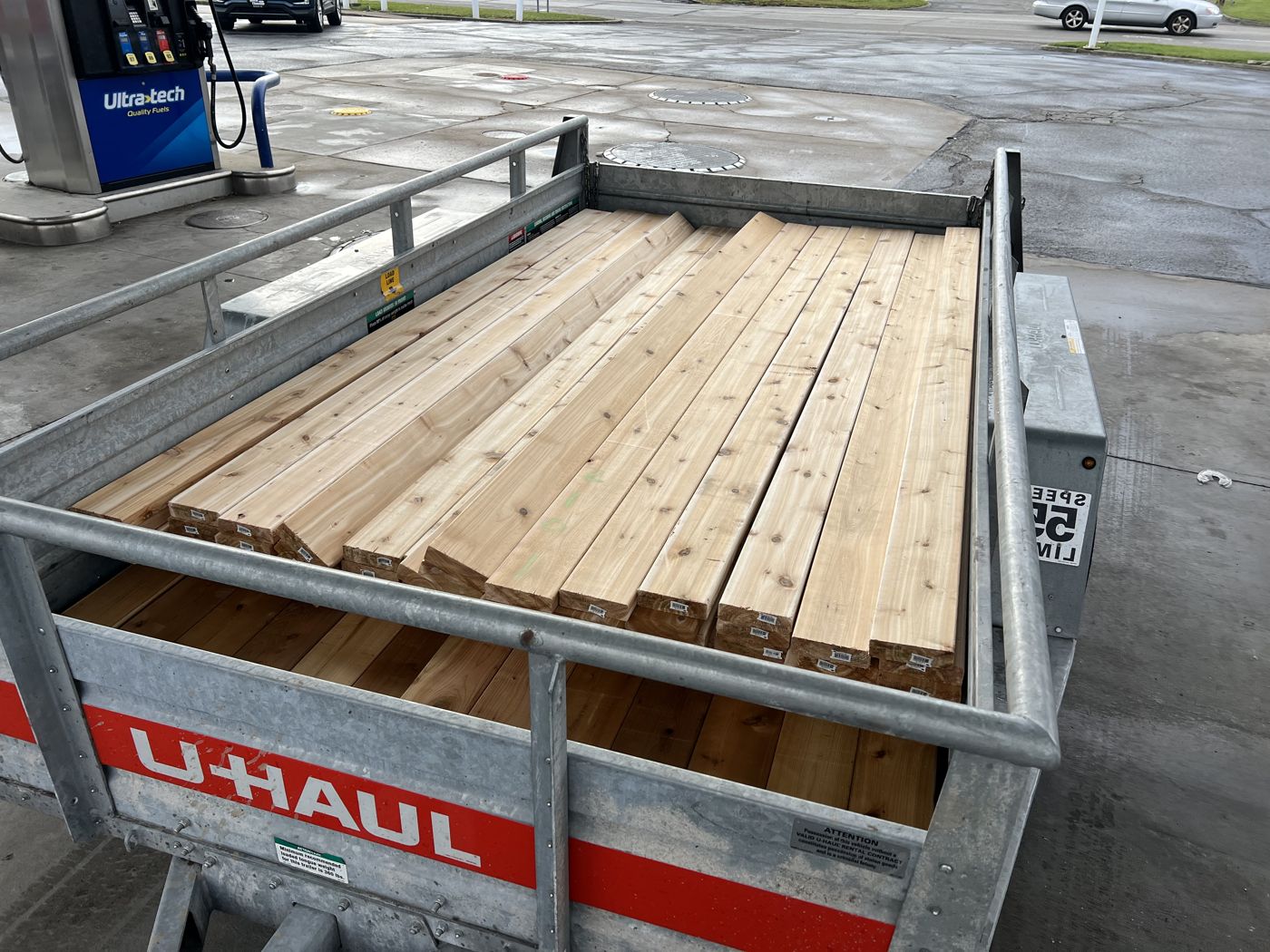 Cedar hauled home on the trailer